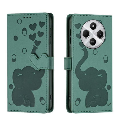Cartoon Elephant Embossed Leather Phone Case, For Xiaomi Poco C75, For Xiaomi 14T Pro, For Xiaomi 14T, For Xiaomi 13T / 13T Pro