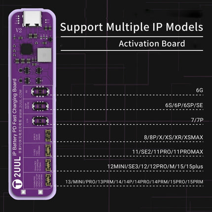 2UUL BT01 PD Fast Charging No-Disassembly Battery Activation Board for iPhone 6 to 15 Pro Max, BT01