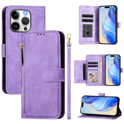 Multi-Card Slots Zipper Wallet Leather Phone Case, For iPhone 16, For iPhone 15 Pro Max, For iPhone 15 Pro, For iPhone 15 Plus