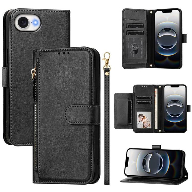 Multi-Card Slots Zipper Wallet Leather Phone Case, For iPhone 17e / 16e, For iPhone 17 Pro Max, For iPhone 17 Pro, For iPhone 17