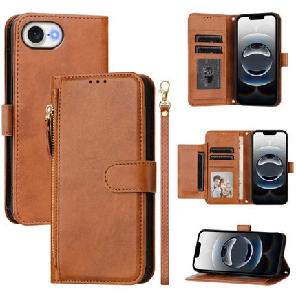 Multi-Card Slots Zipper Wallet Leather Phone Case, For iPhone 17e / 16e, For iPhone 17 Pro Max, For iPhone 17 Pro, For iPhone 17