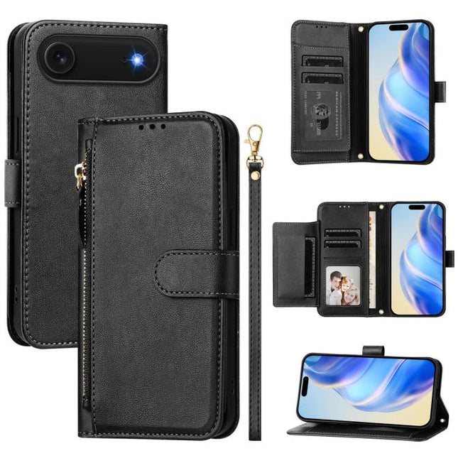 Multi-Card Slots Zipper Wallet Leather Phone Case, For iPhone Air, For iPhone 16 Pro Max, For iPhone 16 Pro, For iPhone 16 Plus