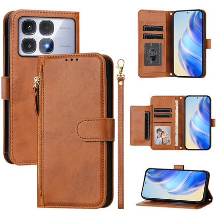 Multi-Card Slots Zipper Wallet Leather Phone Case, For Redmi Note 14 5G, For Redmi 14C 4G, For Redmi K70 Ultra 5G, For Redmi 13 5G / 4G Global