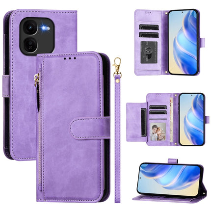 Multi-Card Slots Zipper Wallet Leather Phone Case, For vivo Y03 4G Global / Y18 4G, For vivo Y38 5G / Y200i / T3x Global, For vivo iQOO Z9x, For vivo iQOO Z9 / Z9 Turbo