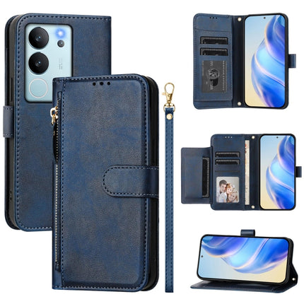 Multi-Card Slots Zipper Wallet Leather Phone Case, For vivo Y100 IDN / T3 5G IDN, For vivo V30 5G / V30 Pro Global, For vivo Y36 5G / 4G / Y27s 4G Global, For vivo V29e 5G / Y200 5G Global