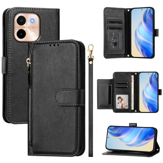 Multi-Card Slots Zipper Wallet Leather Phone Case, For vivo S19 Pro, For vivo S19, For vivo Y28 4G, For vivo X100s 5G
