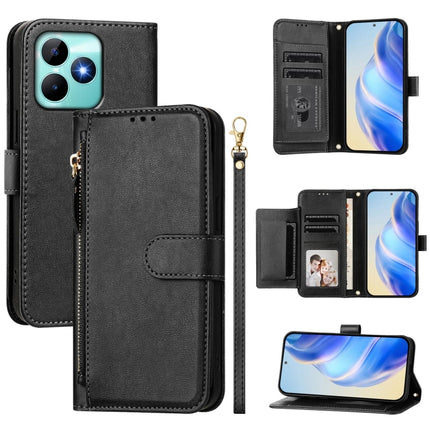 Multi-Card Slots Zipper Wallet Leather Phone Case, For Realme 12+ 5G Global, For Realme Note 50 4G Global / C51 / C53, For Realme 12 Pro 5G / 12 Pro+ 5G Global, For Realme C67 4G Global