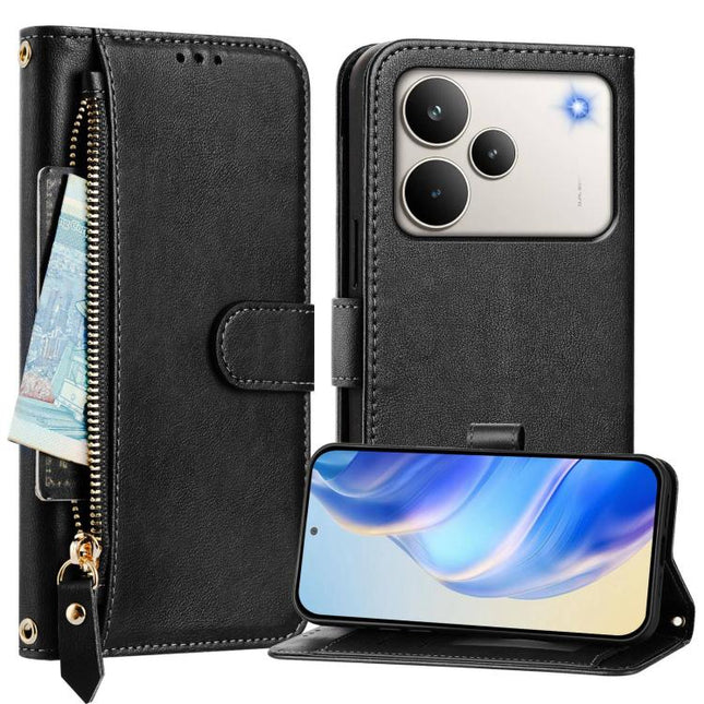 Multi-Card Slots Zipper Wallet Leather Phone Case, For Realme P4 Pro 5G, For Realme P4, For Realme 15T 5G Global, For Realme 15 5G / Realme 15 Pro 5G