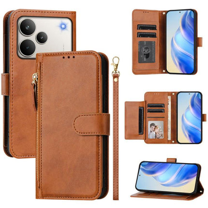 Multi-Card Slots Zipper Wallet Leather Phone Case, For Realme P4 Pro 5G, For Realme P4, For Realme 15T 5G Global, For Realme 15 5G / Realme 15 Pro 5G