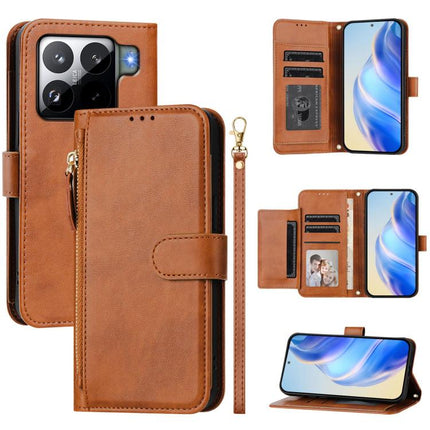 Multi-Card Slots Zipper Wallet Leather Phone Case, Xiaomi Civi 5 Pro, For Xiaomi 15S Pro, For Xiaomi Poco X7 / Redmi Note 14 Pro 5G, For Xiaomi 15 Ultra