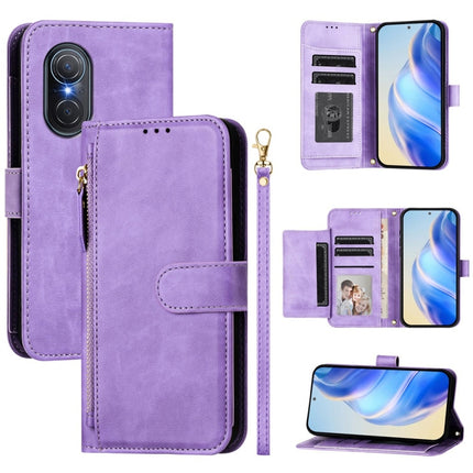 Multi-Card Slots Zipper Wallet Leather Phone Case, For Honor 50 SE