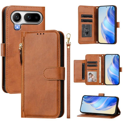 Multi-Card Slots Zipper Wallet Leather Phone Case, For Honor 600 Lite Global, For Honor Magic8 Pro Air 5G, For Honor X8d 4G, For Honor Magic8 Pro