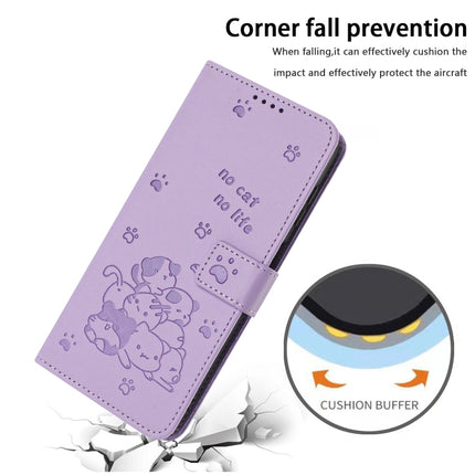 Embossed Kitten Phone Leather Case with Lanyard, For Motorola Moto G Power 5G 2024, For Motorola Moto G84, For Motorola Edge 40 Neo, For Motorola Moto G14