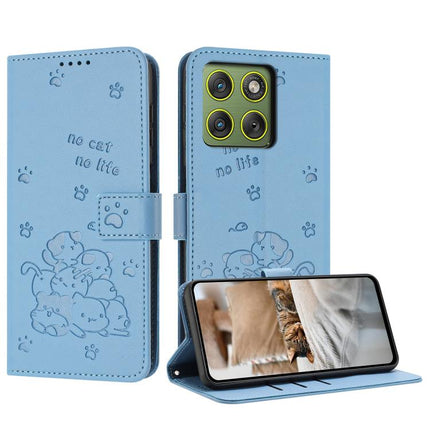 Embossed Kitten Phone Leather Case with Lanyard, For Motorola Edge 70 5G, For Motorola Moto G06 4G, For Motorola Moto G86 5G, For Motorola Moto G56 5G