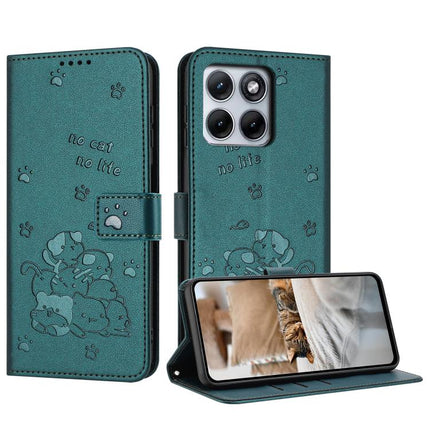 Embossed Kitten Phone Leather Case with Lanyard, For Motorola Edge 70 Max 5G, For Motorola Moto G Max / G87 / G77 5G, For Motorola Edge 5G 2026, For Motorola Moto G37 / G37 Power / G47