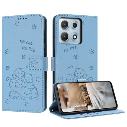 Embossed Kitten Phone Leather Case with Lanyard, For Motorola Edge 70 Max 5G, For Motorola Moto G Max / G87 / G77 5G, For Motorola Edge 5G 2026, For Motorola Moto G37 / G37 Power / G47