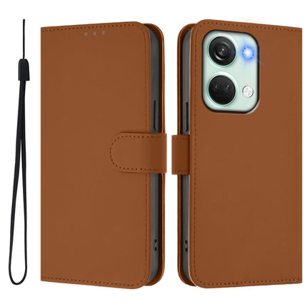 Skin Feel Solid Color Leather Phone Case with Lanyard, For OnePlus Nord 3 / Ace 2V