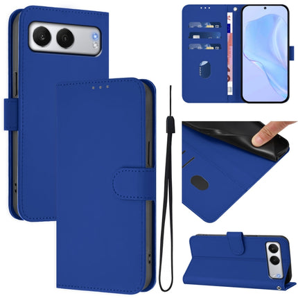 Skin Feel Solid Color Leather Phone Case with Lanyard, For OnePlus Nord 4 5G