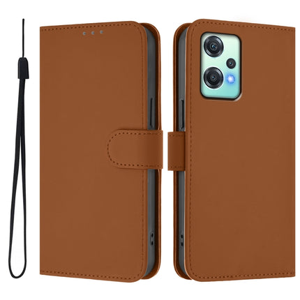 Skin Feel Solid Color Leather Phone Case with Lanyard, For OnePlus Nord CE 2 Lite 5G