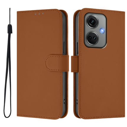 Skin Feel Solid Color Leather Phone Case with Lanyard, For OnePlus Nord CE3 5G India