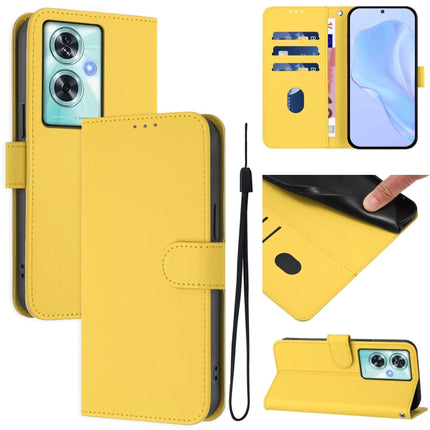 Skin Feel Solid Color Leather Phone Case with Lanyard, For OnePlus Nord N30 SE 5G