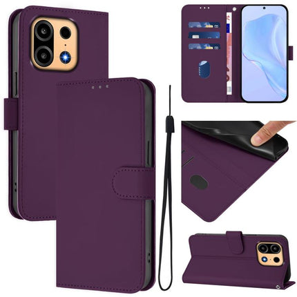 Skin Feel Solid Color Leather Phone Case with Lanyard, For OnePlus Turbo 6X Pro 5G