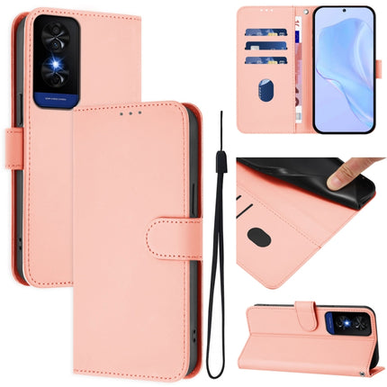 Skin Feel Solid Color Leather Phone Case with Lanyard, For TCL 50 5G / 50 XE NxtPaper 5G
