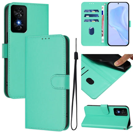 Skin Feel Solid Color Leather Phone Case with Lanyard, For TCL 50 SE