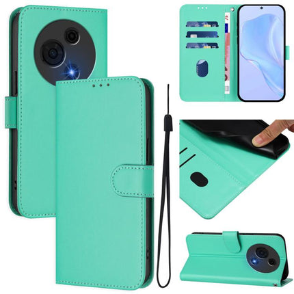 Skin Feel Solid Color Leather Phone Case with Lanyard, For TCL 60 NxtPaper