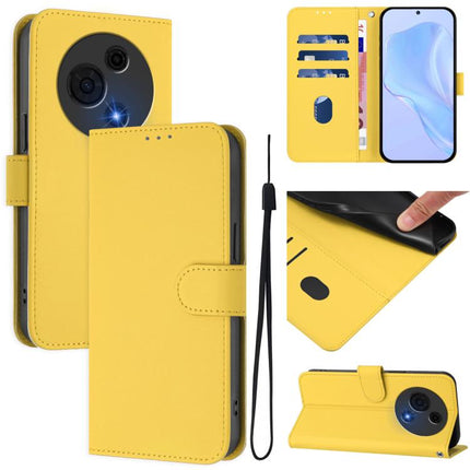 Skin Feel Solid Color Leather Phone Case with Lanyard, For TCL 60 NxtPaper