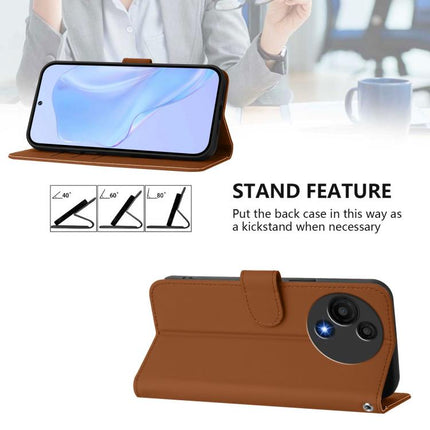Skin Feel Solid Color Leather Phone Case with Lanyard, For TCL 605 / 60 SE
