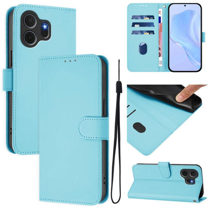 Skin Feel Solid Color Leather Phone Case with Lanyard, For TCL Nxtpaper 70 Pro 5G
