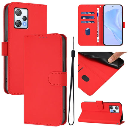 Skin Feel Solid Color Leather Phone Case with Lanyard, For Blackview A53