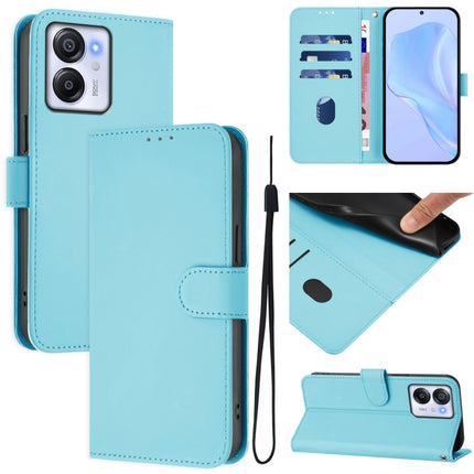 Skin Feel Solid Color Leather Phone Case with Lanyard, For Blackview Oscal Modern 8 / Color 8