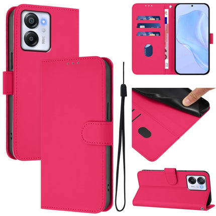 Skin Feel Solid Color Leather Phone Case with Lanyard, For Blackview Oscal Modern 8 / Color 8