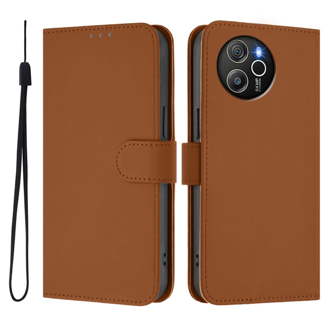 Skin Feel Solid Color Leather Phone Case with Lanyard, For Blackview Shark 8 / Oscal Tiger 12