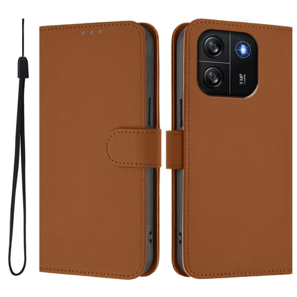 Skin Feel Solid Color Leather Phone Case with Lanyard, For Blackview Wave 6C