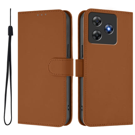 Skin Feel Solid Color Leather Phone Case with Lanyard, For Blackview Wave 8C