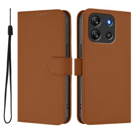 Skin Feel Solid Color Leather Phone Case with Lanyard, For Blackview Oscal Flat 1C
