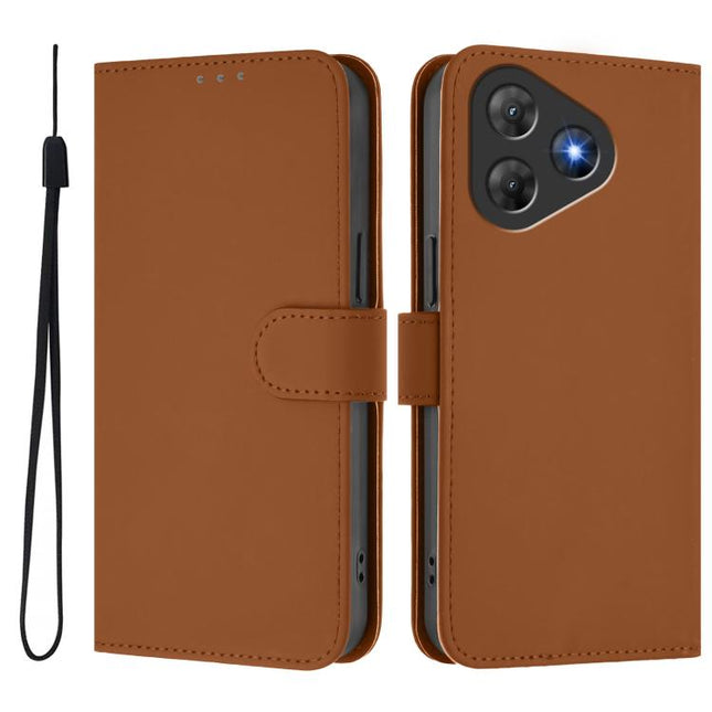 Skin Feel Solid Color Leather Phone Case with Lanyard, For Blackview Oscal Flat 2 / 2C