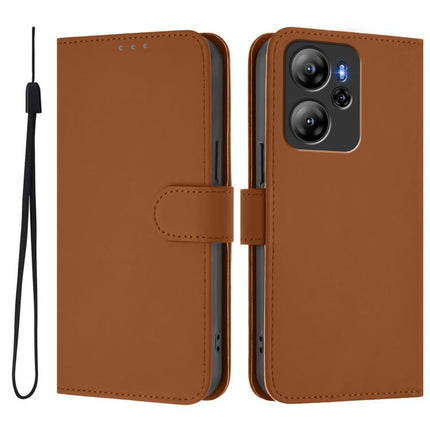 Skin Feel Solid Color Leather Phone Case with Lanyard, For Blackview Oscal Tiger 12