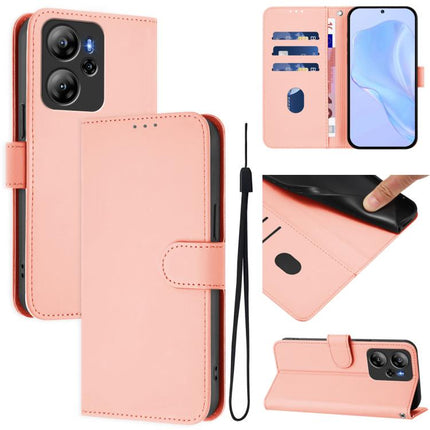 Skin Feel Solid Color Leather Phone Case with Lanyard, For Blackview Oscal Tiger 12