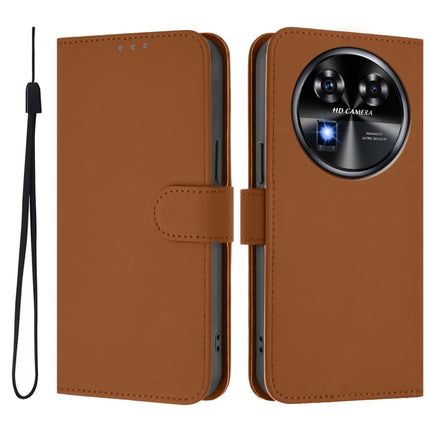 Skin Feel Solid Color Leather Phone Case with Lanyard, For Oukitel C37