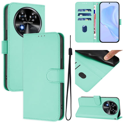 Skin Feel Solid Color Leather Phone Case with Lanyard, For Oukitel C37