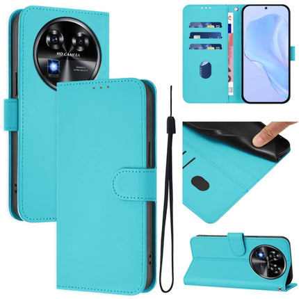 Skin Feel Solid Color Leather Phone Case with Lanyard, For Oukitel C37