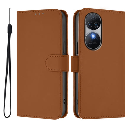 Skin Feel Solid Color Leather Phone Case with Lanyard, For Oukitel C38