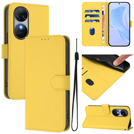Skin Feel Solid Color Leather Phone Case with Lanyard, For Oukitel C38