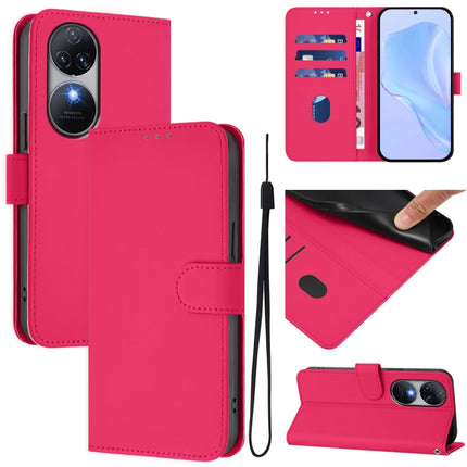 Skin Feel Solid Color Leather Phone Case with Lanyard, For Oukitel C38