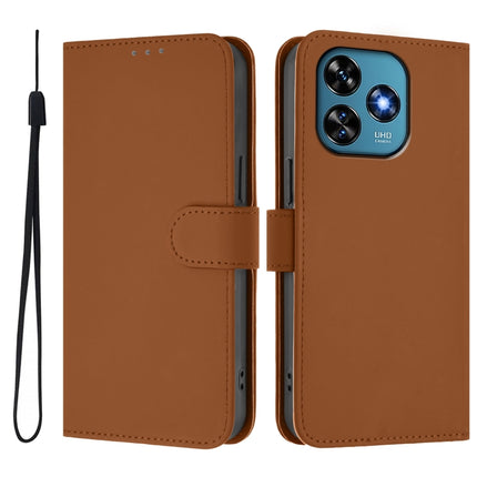 Skin Feel Solid Color Leather Phone Case with Lanyard, For Oukitel C51