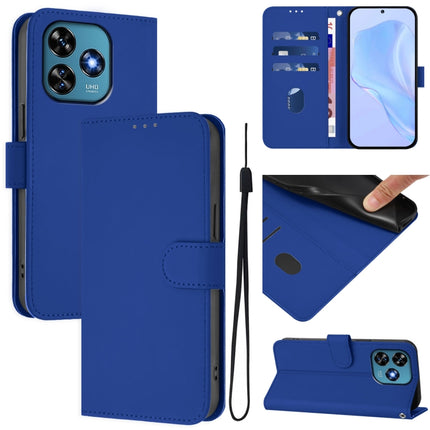 Skin Feel Solid Color Leather Phone Case with Lanyard, For Oukitel C51